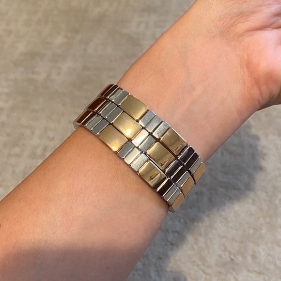 Enamel Tile Bracelet - Gold and Silver - Picture 5 of 5